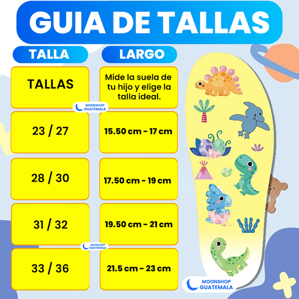 Guía de tallas de las plantillas con localizador: mide la suela de tu hijo y elige su talla