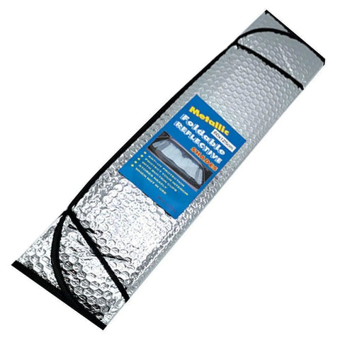 Tapasol frontal Racing metálico de aluminio para parabrisas del carro 130x60 cm