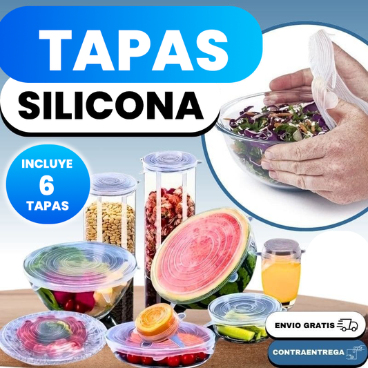 OFERTA KIT DE 6 Tapas🔥 Set de Tapas de Silicona