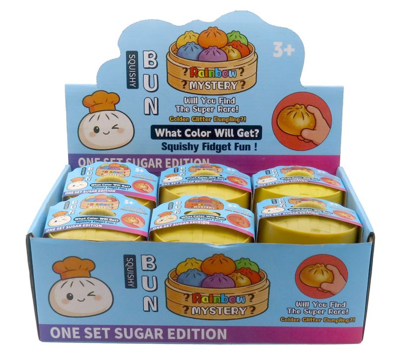 Exhibidor de Squishy Dumpling Sorpresa antiestrés con sus vaporeras