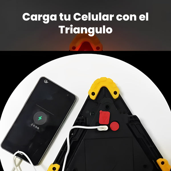 Señal de emergencia recargable desde la red o por panel solar, incluye cable