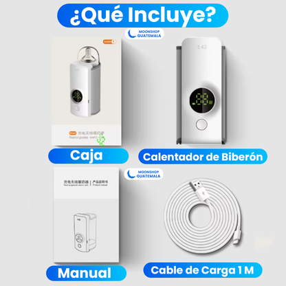 Calentador de biberones portátil inalámbrico, práctico esencial de viaje para padres
