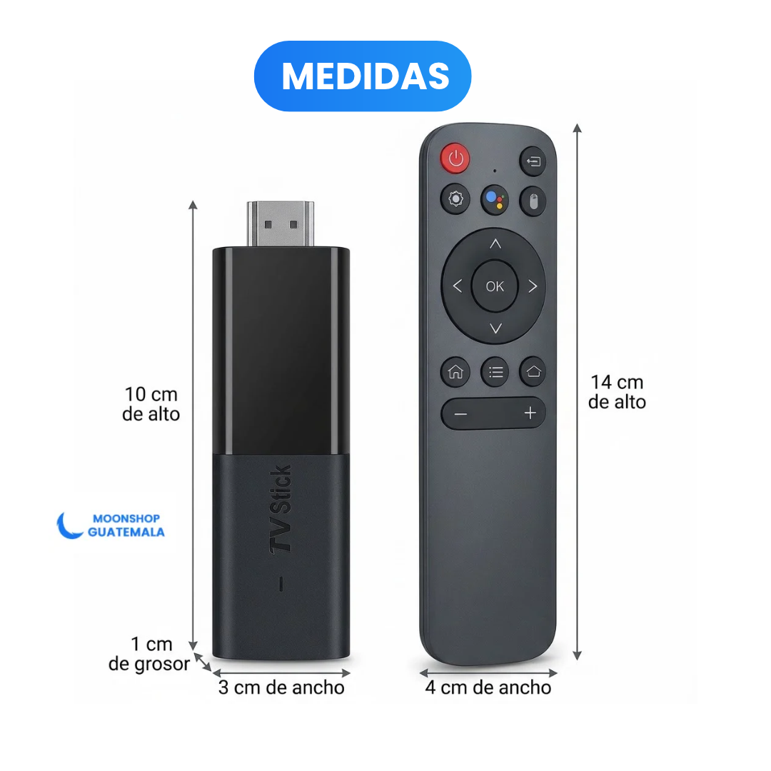 Convertidor de TV Inteligente con Control Remoto de Voz, Conexión HDMI, WiFi y Soporte para Apps