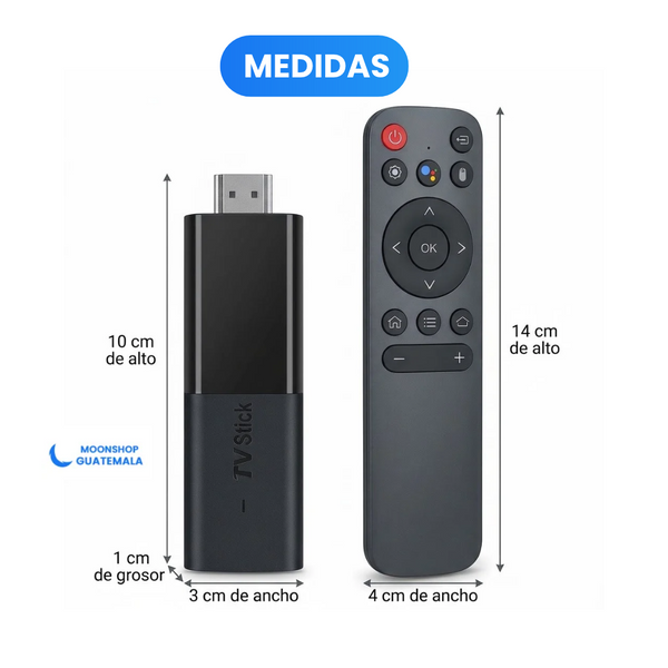 Convertidor de TV Inteligente con Control Remoto de Voz, Conexión HDMI, WiFi y Soporte para Apps