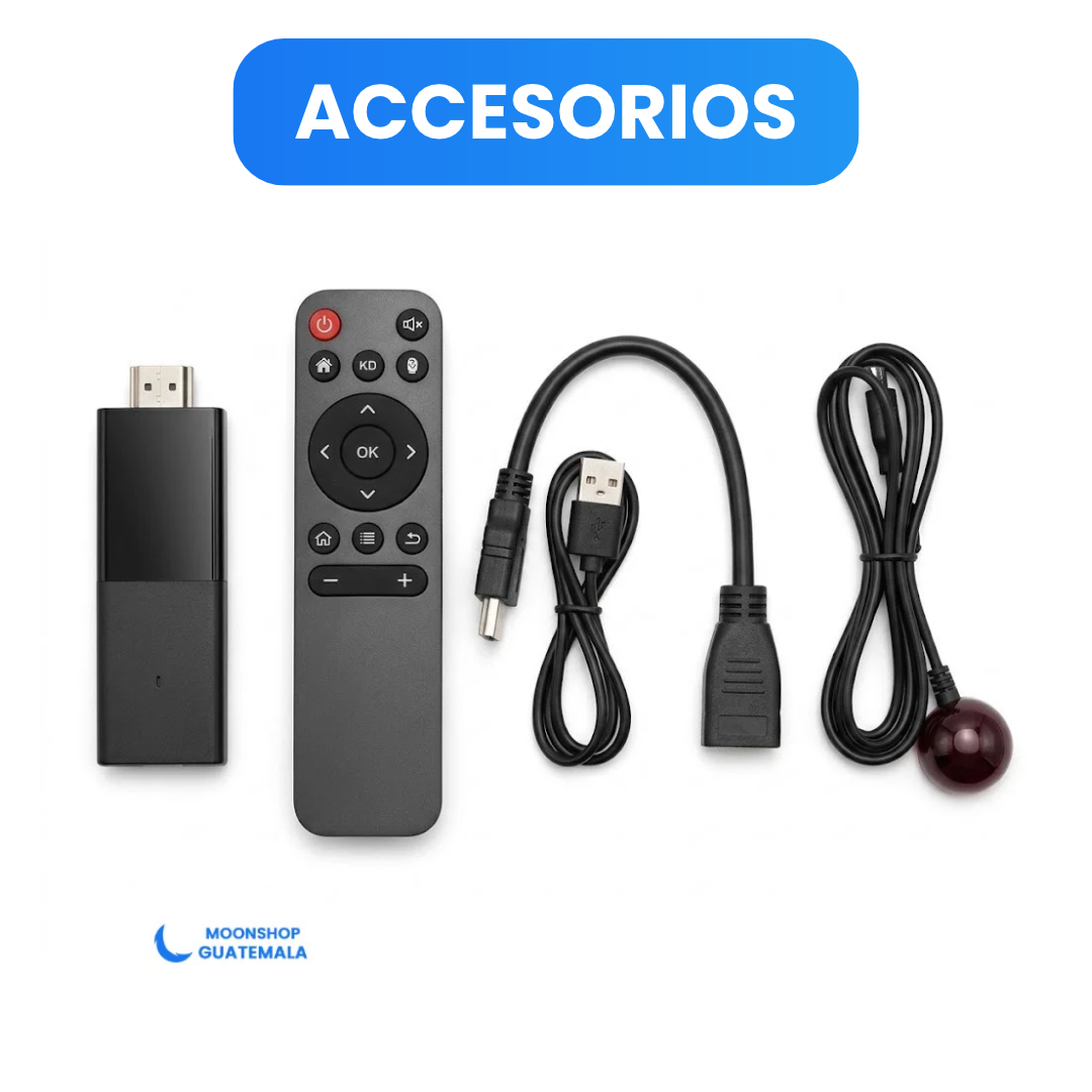 Convertidor de TV Inteligente con Control Remoto de Voz, Conexión HDMI, WiFi y Soporte para Apps
