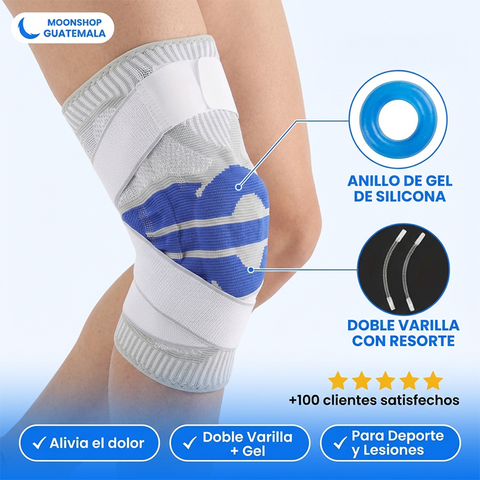 Rodillera ortopédica con gel y varillas laterales para aliviar el dolor de rodilla