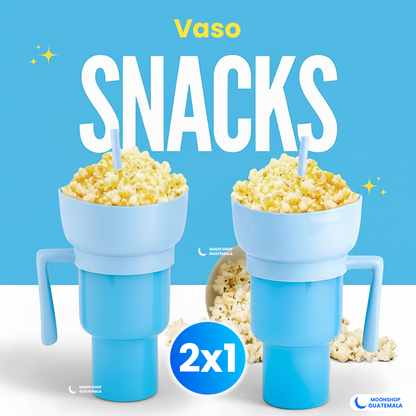 OFERTA 2X1 ⭐ Vasos Botaneros 2 en 1 - Lleva bebida y golosinas juntos