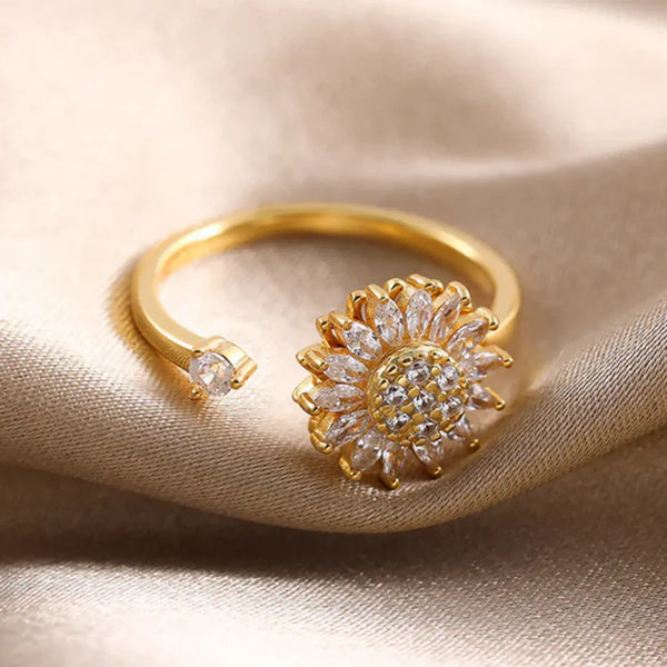 Anillo Girasol Giratorio 🌻